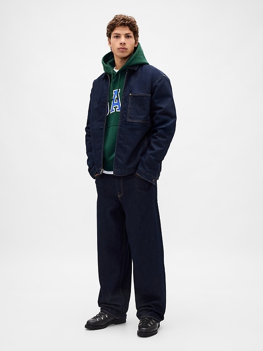 felpa con cappuccio oversize in french terry extra pesante con logo