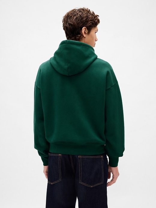 felpa con cappuccio oversize in french terry extra pesante con logo