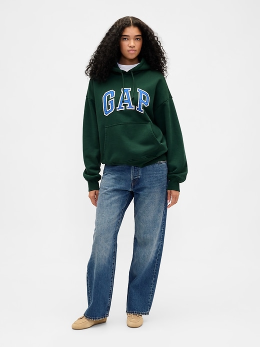felpa con cappuccio oversize in french terry extra pesante con logo