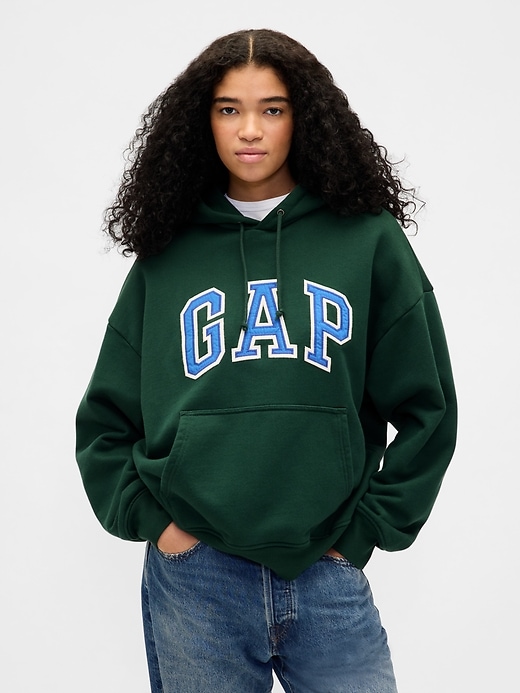 felpa con cappuccio oversize in french terry extra pesante con logo