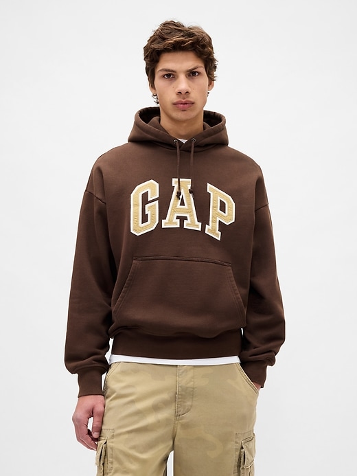 felpa con cappuccio oversize in french terry extra pesante con logo