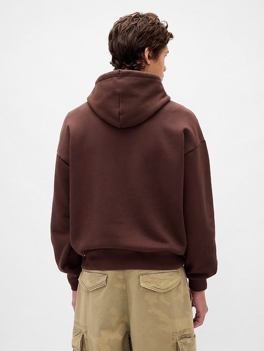felpa con cappuccio oversize in french terry extra pesante con logo