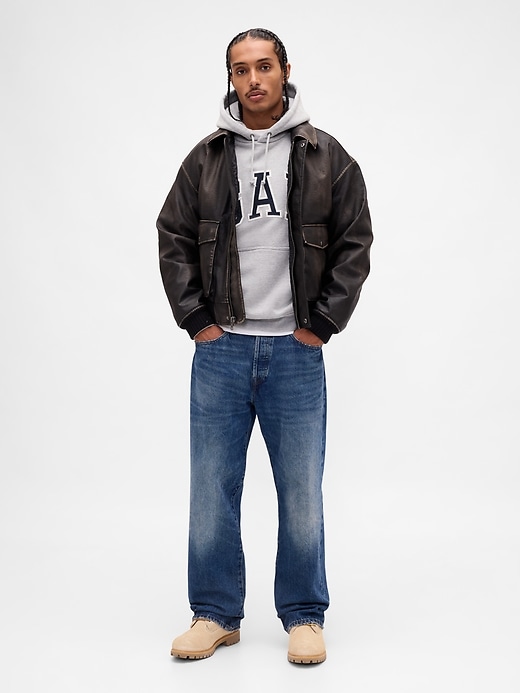 felpa con cappuccio oversize in french terry extra pesante con logo