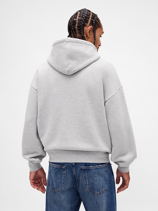 felpa con cappuccio oversize in french terry extra pesante con logo