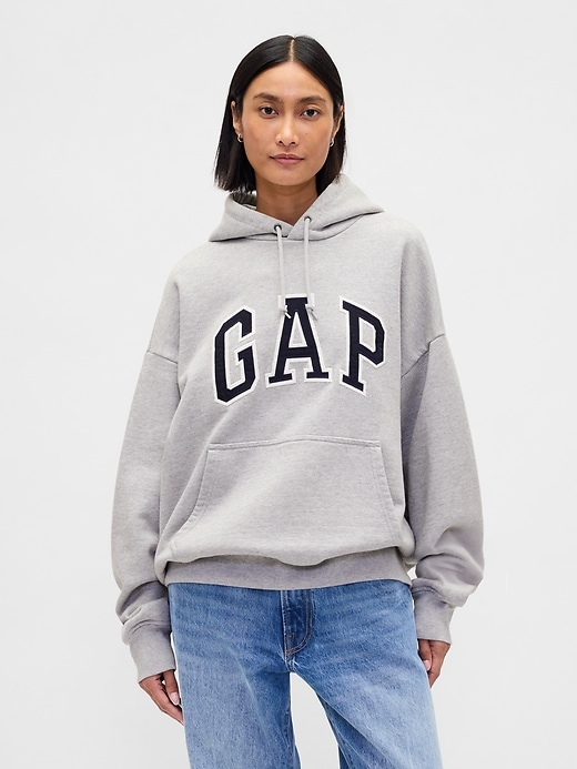 felpa con cappuccio oversize in french terry extra pesante con logo