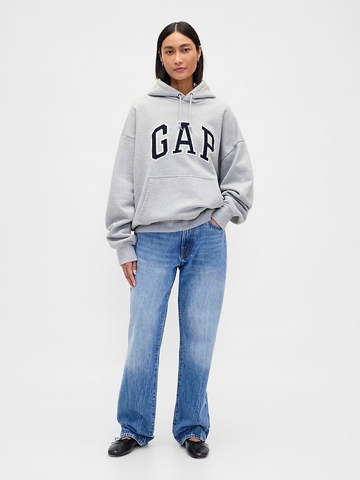 felpa con cappuccio oversize in french terry extra pesante con logo