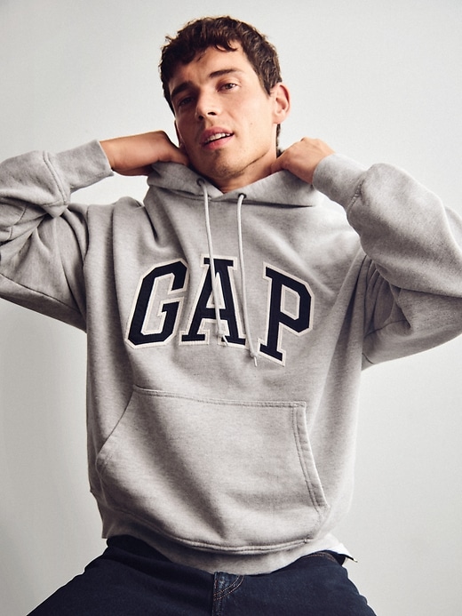 felpa con cappuccio oversize in french terry extra pesante con logo