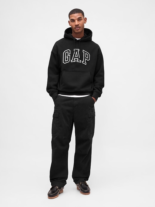 felpa con cappuccio oversize in french terry extra pesante con logo