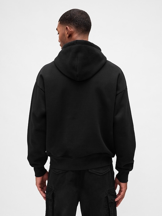 felpa con cappuccio oversize in french terry extra pesante con logo
