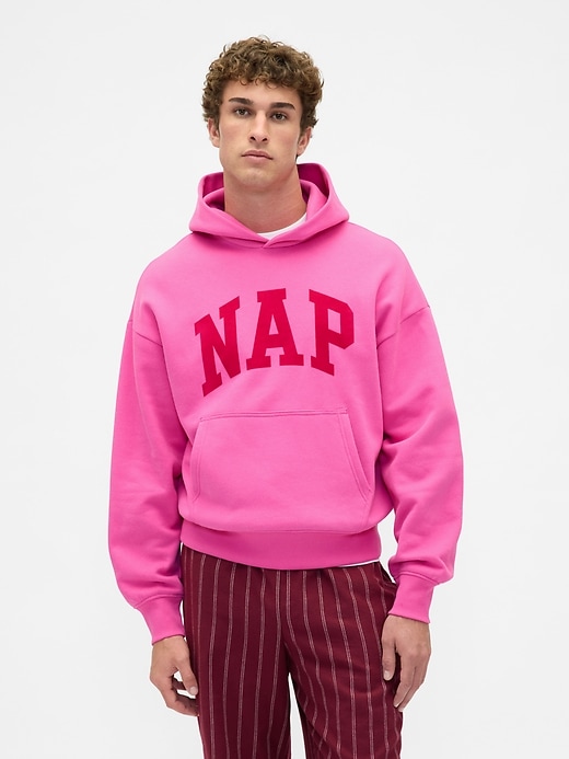 felpa con cappuccio con logo nap vintagesoft