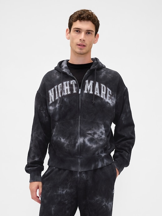 felpa con cappuccio e zip pesante the nightmare before christmas di tim burton di gap × disney