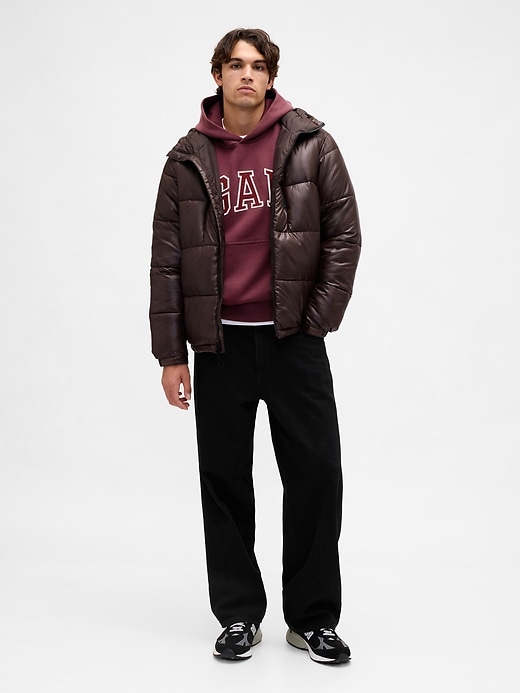 felpa con cappuccio oversize con logo pesante