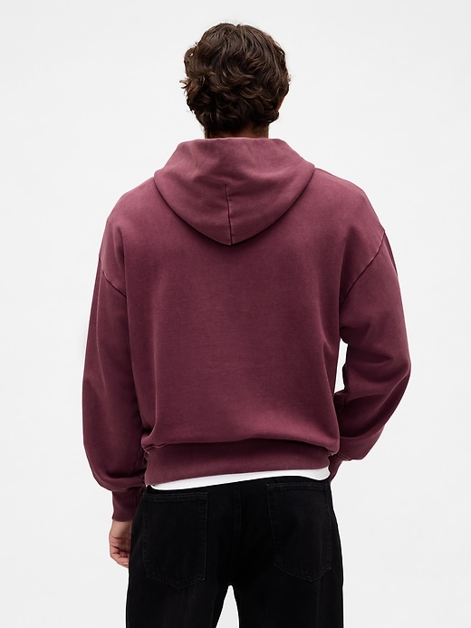 felpa con cappuccio oversize con logo pesante
