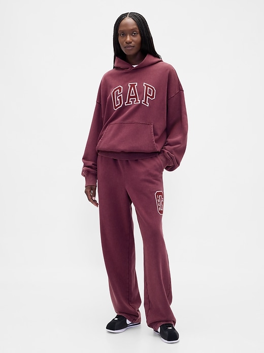 felpa con cappuccio oversize con logo pesante