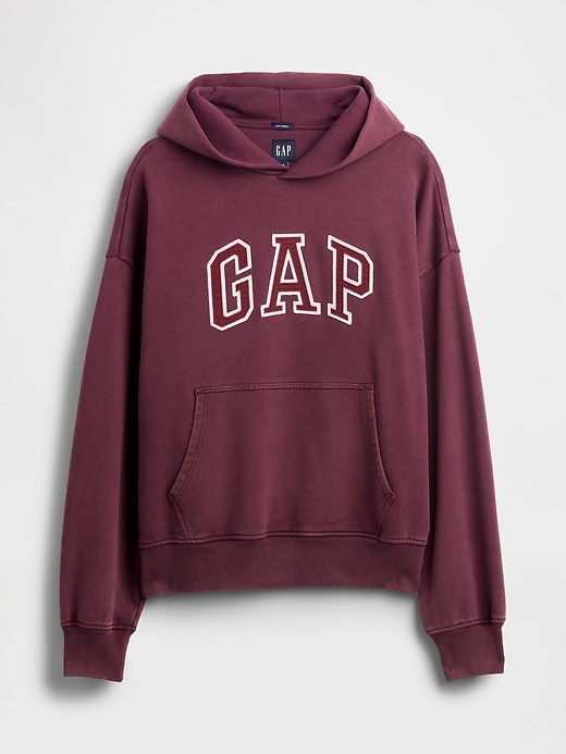 felpa con cappuccio oversize con logo pesante