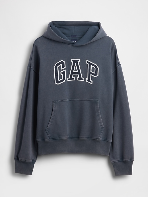 felpa con cappuccio oversize con logo pesante