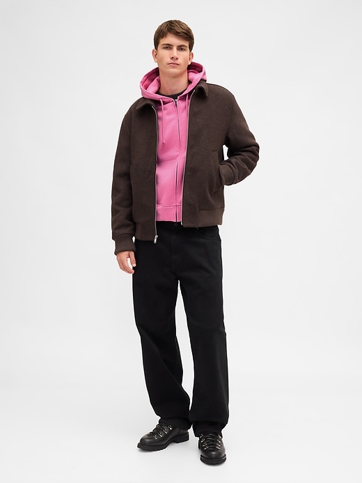 felpa con cappuccio oversize pesante con zip corta
