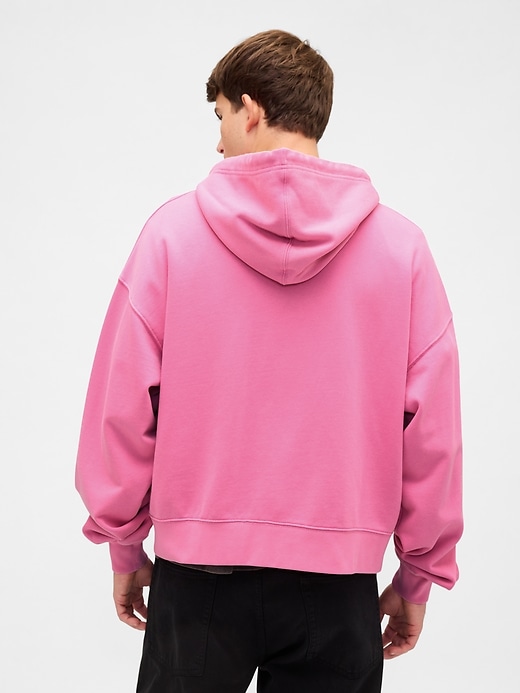 felpa con cappuccio oversize pesante con zip corta