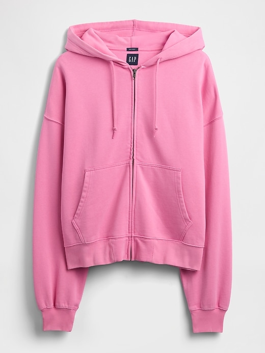 felpa con cappuccio oversize pesante con zip corta
