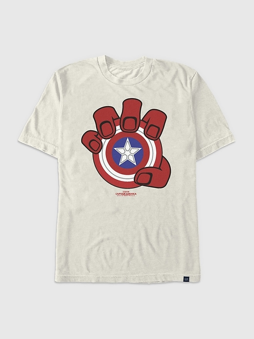 maglietta grafica con scudo di capitan america