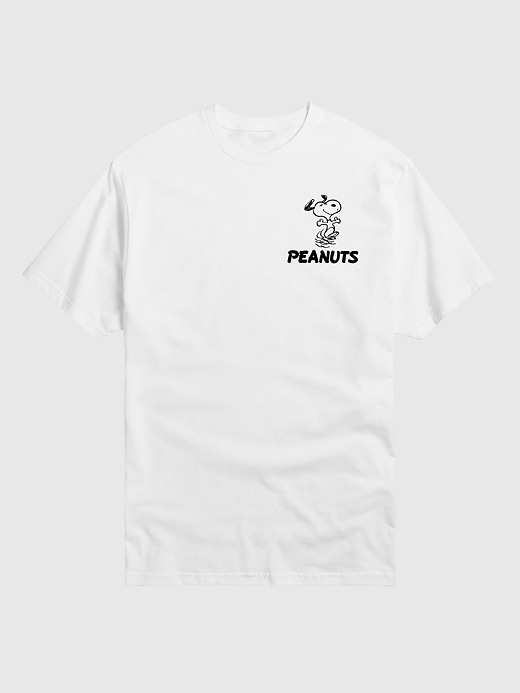 maglietta a maniche corte con facce di snoopy e i suoi amici dei peanuts