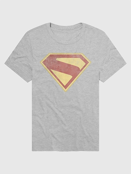 maglietta grafica superman invecchiata