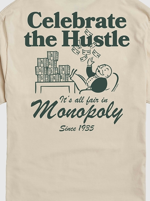 maglietta grafica monopoly celebrate the hustle