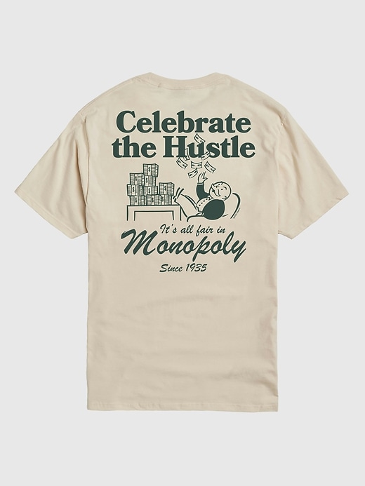 maglietta grafica monopoly celebrate the hustle
