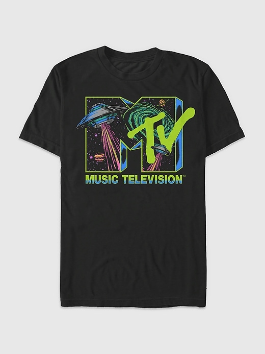 maglietta grafica con logo mtv space