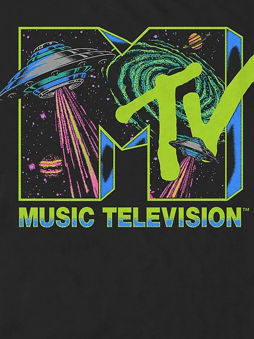 maglietta grafica con logo mtv space