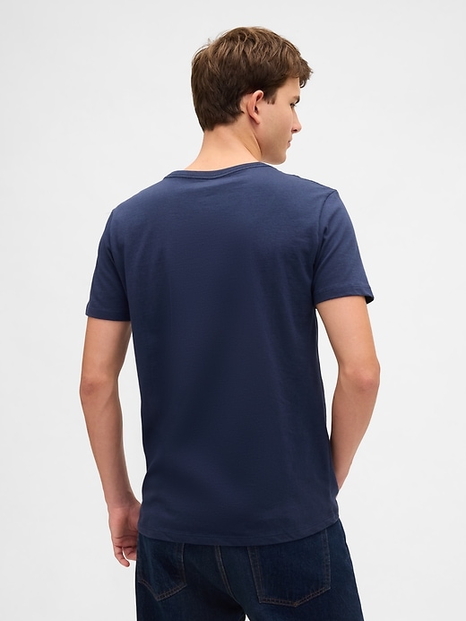 t-shirt in jersey di cotone con scollo a v