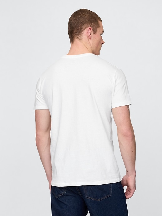 t-shirt in jersey di cotone con scollo a v