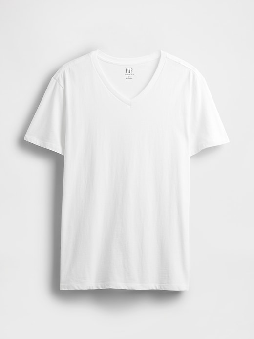 t-shirt in jersey di cotone con scollo a v