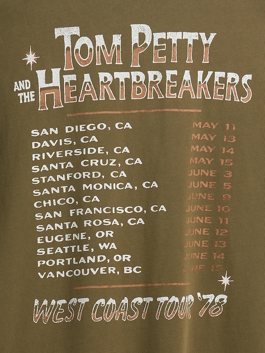 maglietta grafica rilassata di tom petty and the heartbreakers