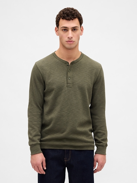 maglietta henley a doppia maglia