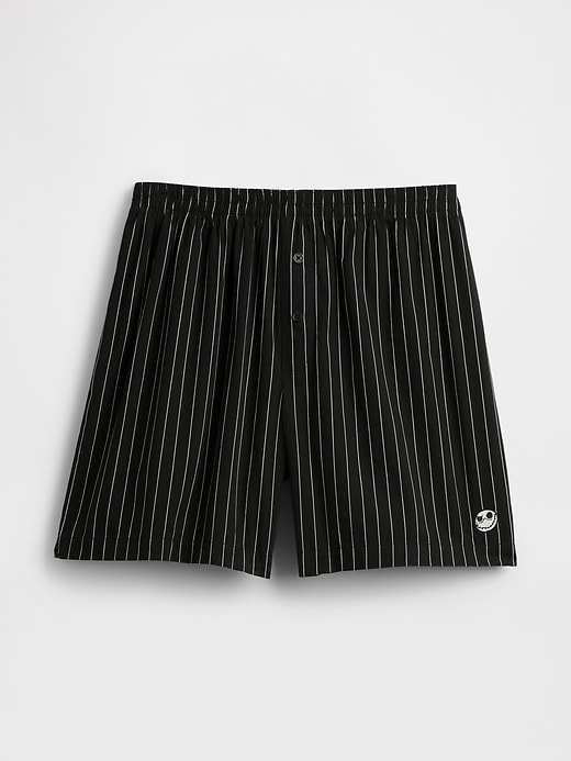 boxer da adulto in cotone biologico a righe con teschio gap × disney di tim burton the nightmare before christmas